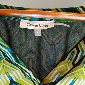 Calvin Klein XL women's top blouse Green